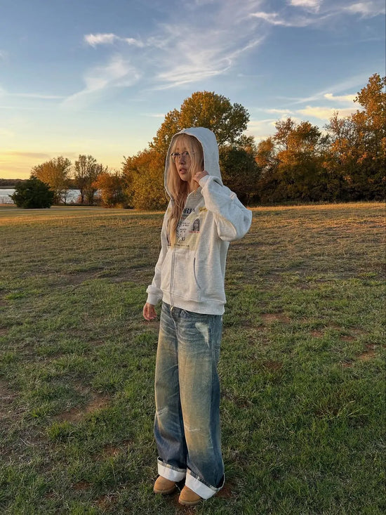 HAERIN NEWJEANS OVERSIZED ZIPUP