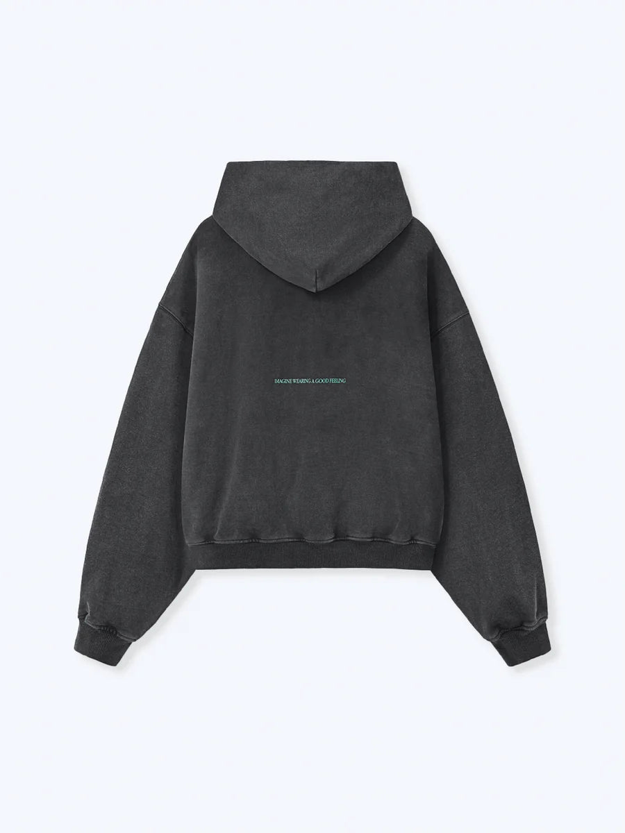HEARTS HOODIE - VINTAGE BLACK