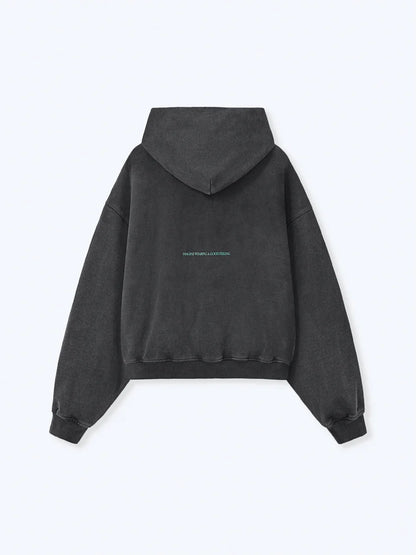 HEARTS HOODIE - VINTAGE BLACK