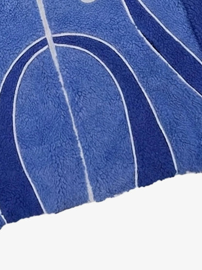 Contrast Patchwork Fleece Coat