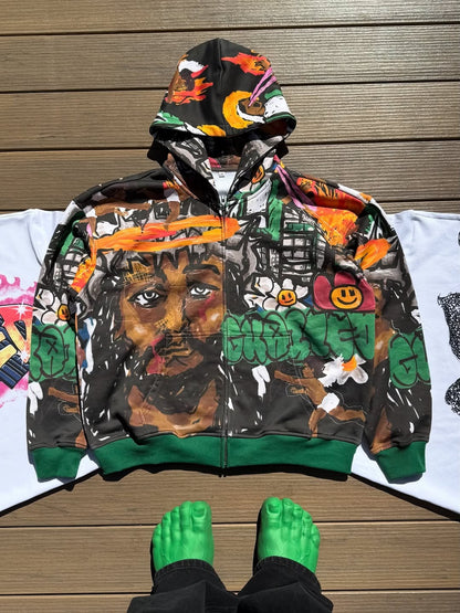 Graffiti Zip-Up Hoodie