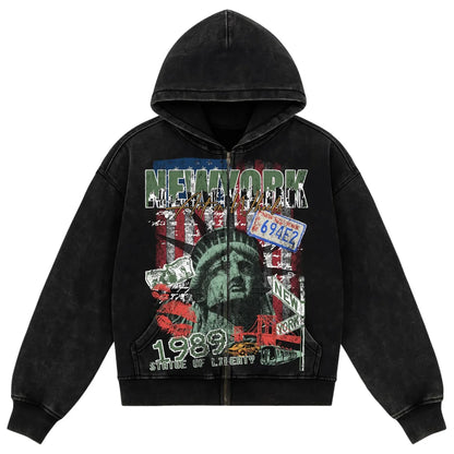 Vintage NEW YORK Zip Hoodie