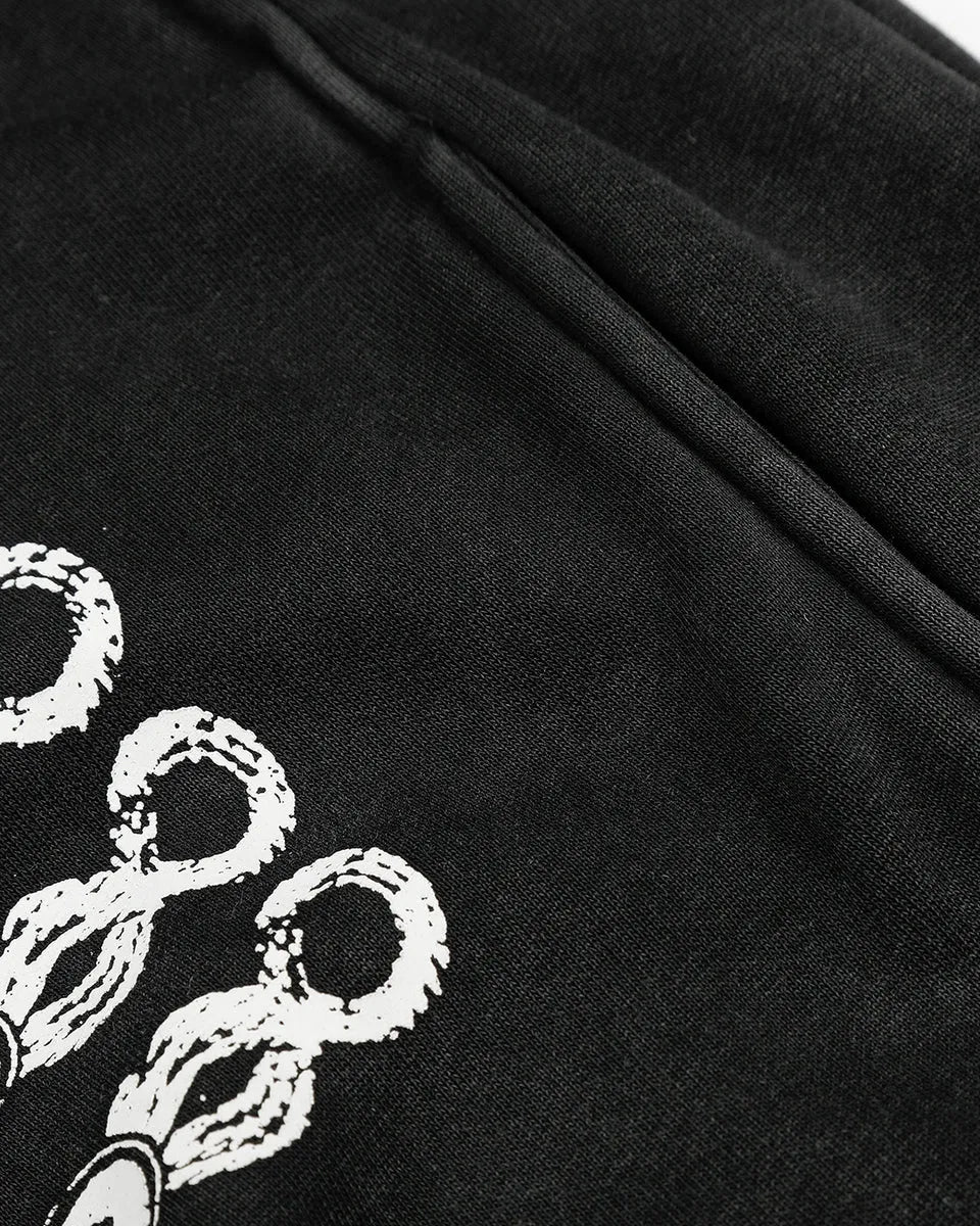 Graphic Washed Zip Up Hoodie